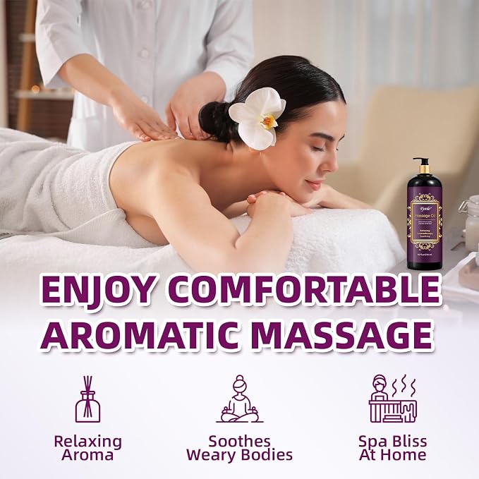 Aromatherapy Lavender Massage Oil, 10 fl oz Relaxing Massage Oil - Image 4