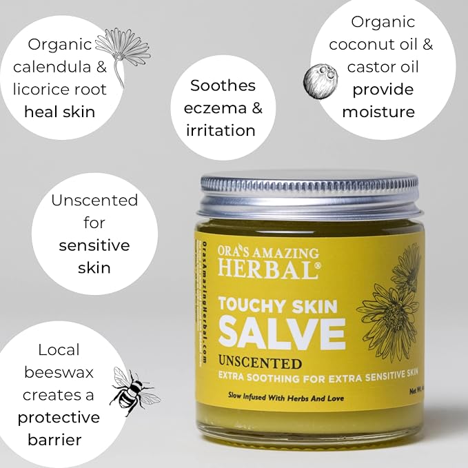 Ora's Amazing Herbal Unscented Moisturizer Travel Set, Touchy Skin Salve - Image 2