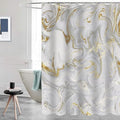 Domoku Grey Gold Marble Shower Curtain, Waterproof Texture Washable Fabric by DOMOKU