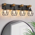 4 Light Farmhouse Vanity Light for Bathroom, Wood Bathroom Vanity Light by LIGHTUPYOURLIFE