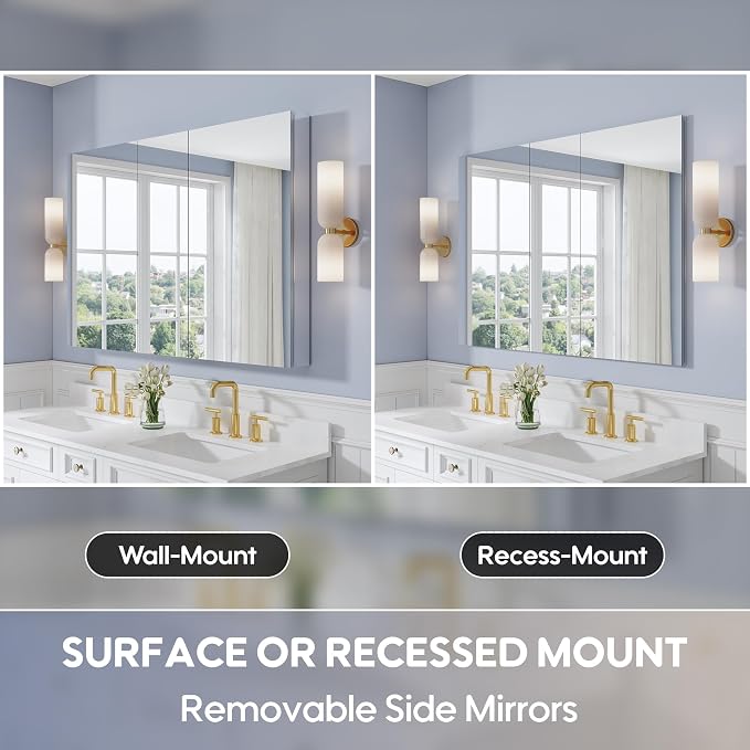 WELLFOR 52" x 36" Bathroom Medicine Cabinet - Image 5