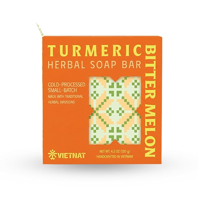 Turmeric & Bitter Melon 2-in-1 Luxurious Natural Soap Bar | Herbal Freshness & by VIETNAT