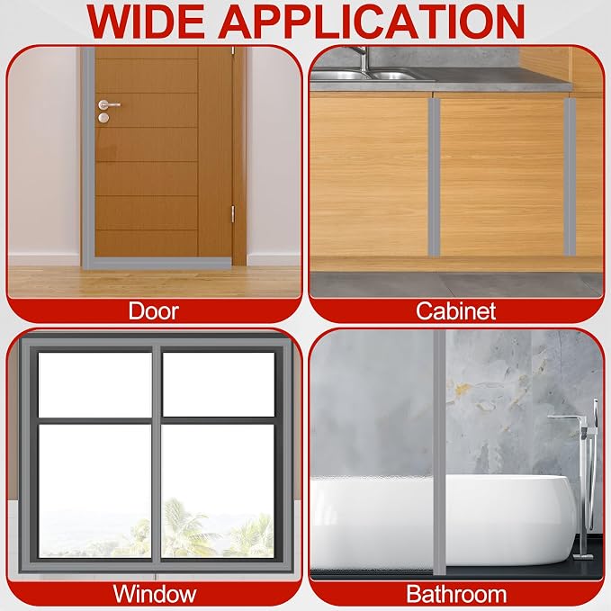 MYFAMIREA Door Weather Stripping 2IN x 40FT Door Draft Stopper Seal Tape - Image 7