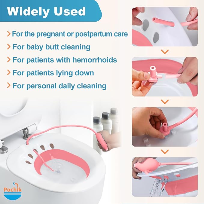 Pochik Sitz Bath for Toilet Seat Hemorrhoids and Postpartum Care, Yoni Steam - Image 4