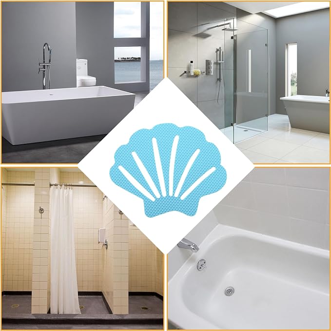 12 Pcs Bathtub Stickers Non Slip, Shell Shaped Tubs Safety Shower Treads - Image 5