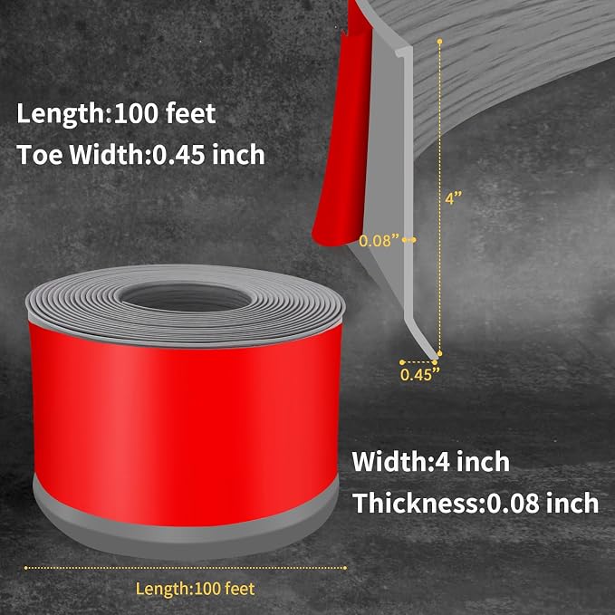 Flexible Baseboard Molding Trim 4 Inch Self-Adhesive Vinyl Wall Base Peel and - Image 2