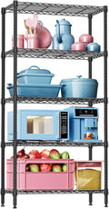 IZEUK 5 Tier Black Metal Storage Shelves, Heavy Duty Wire Shelving Rack by IZEUK