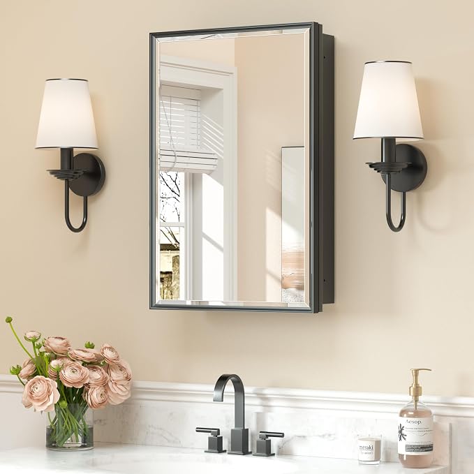 Keonjinn 16" x 24" Black Medicine Cabinets by Keonjinn