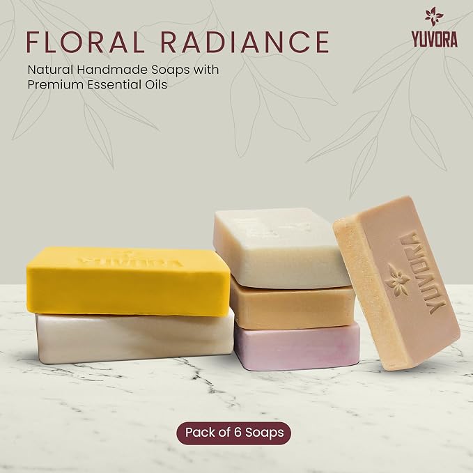 6 Pcs Women Natural Handmade Body Soaps 5 OZ Pack Floral Radiance Long lasting - Image 2