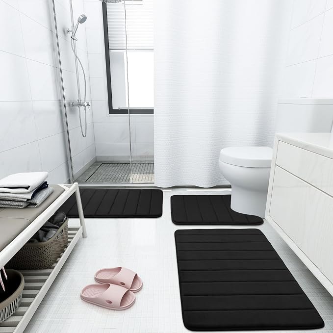 Buganda Memory Foam Bath Mat, Ultra Soft and Non-Slip Bathroom Rugs, Water - Image 2