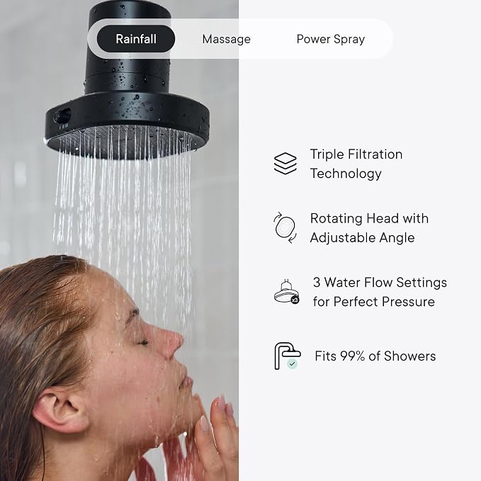 Qure Shower Filter Head for Hard Water, healthier Hair, Skin & Nails, High - Image 4