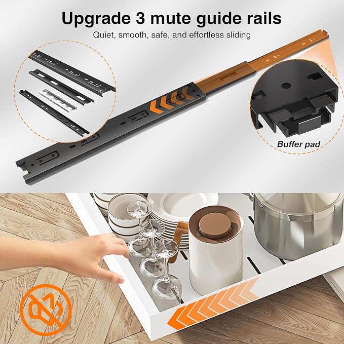 LEGUANG 2 Pack Expandable Pull-Out Cabinet Organizers - Image 4