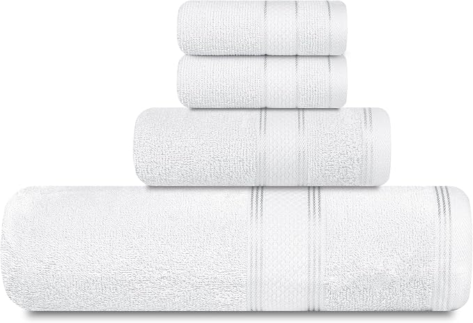 Casa Lino 100% Cotton Bath Towels Set of 4 by CASALINO