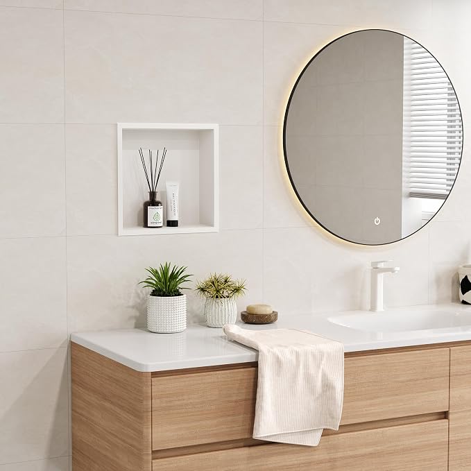 Neodrain White Shower Niche, Insert Storage Shower Shelf, Stainless Steel Wall - Image 6