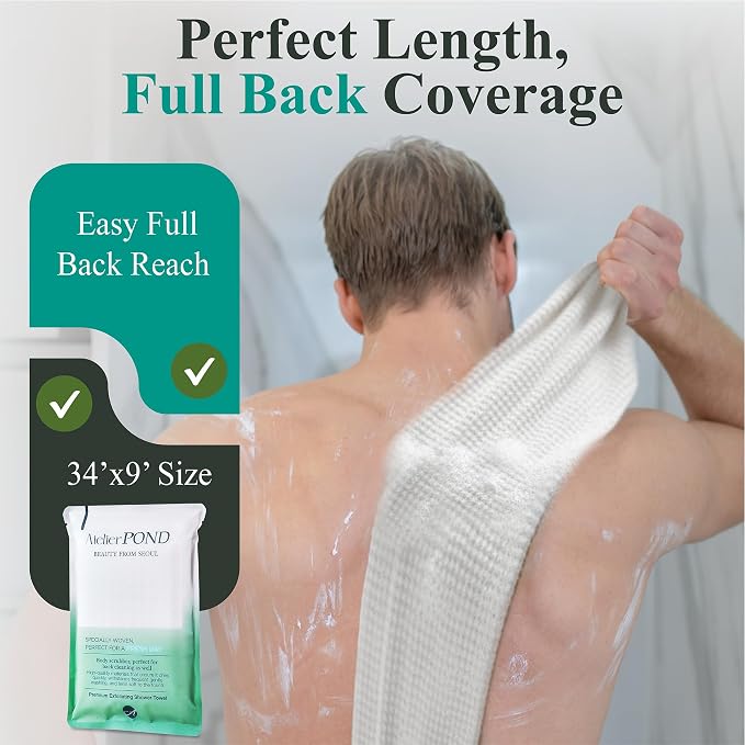 Korean Exfoliating Washcloth 2-Pack – Exfoliating Shower Towel/Body Scrub Cloths - Image 5