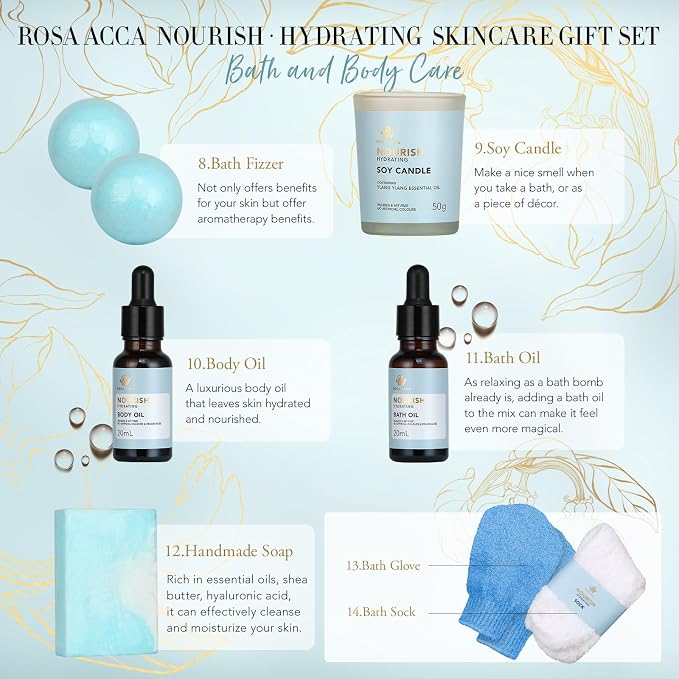 Spa Gift Set, Bath Oil, Shower Accessories, Clay Mask. Bath & Body Set - Image 3