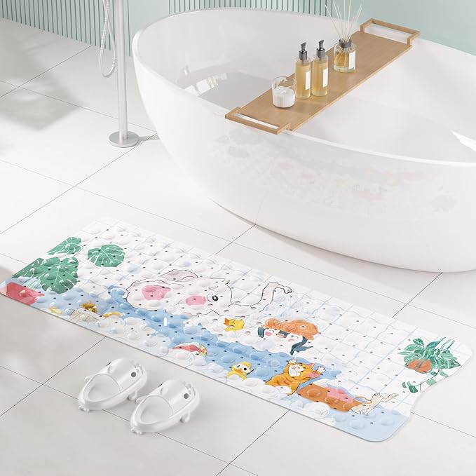 AmazerBath Baby Bath Mat Non Slip, Cartoon Kids Bath Mat - Image 4