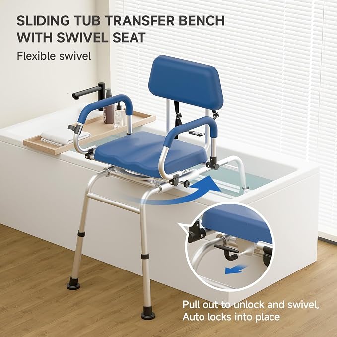 Sliding Shower Chair Tub Transfer Bench - Image 3