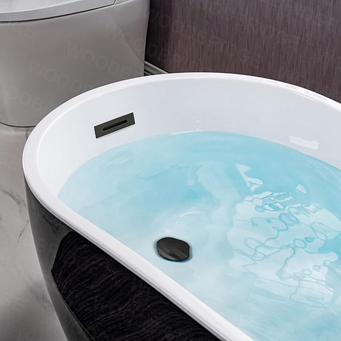 WOODBRIDGE 54" Freestanding White Acylic Soaking Bathtub - Image 12