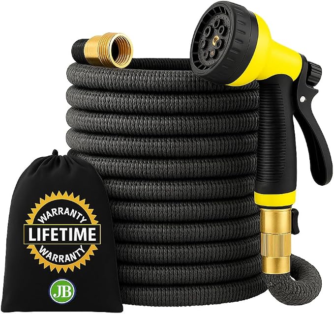 J&B XpandaHose 75ft Expandable Garden Hose – Ultra-Strong 3750D, 4-Layer Latex by J%26B
