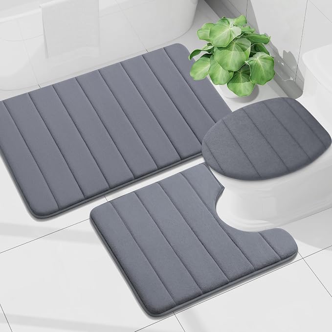 Buganda Memory Foam U-Shaped Contour Toilet Rugs, Non Slip Absorbent, Thick - Image 7