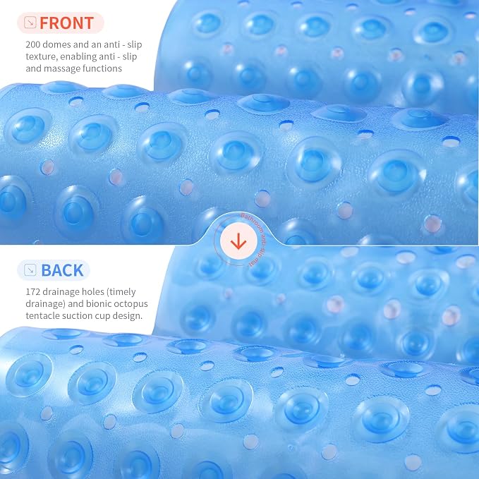Anti-Slip Bathtub Shower mat, 39.3×15.7 inch（Approximately 100 × 40cm） Soft - Image 2