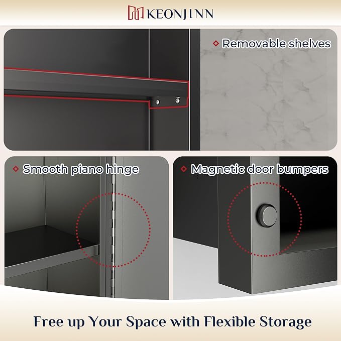 Keonjinn 21" x 27" Gold Medicine Cabinets - Image 4