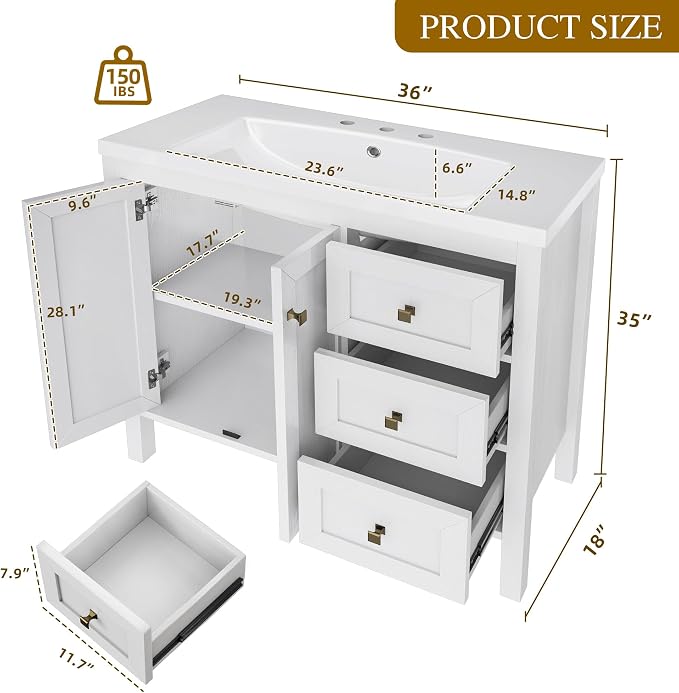 DWVO 36 Inch Bathroom Vanity - Image 2