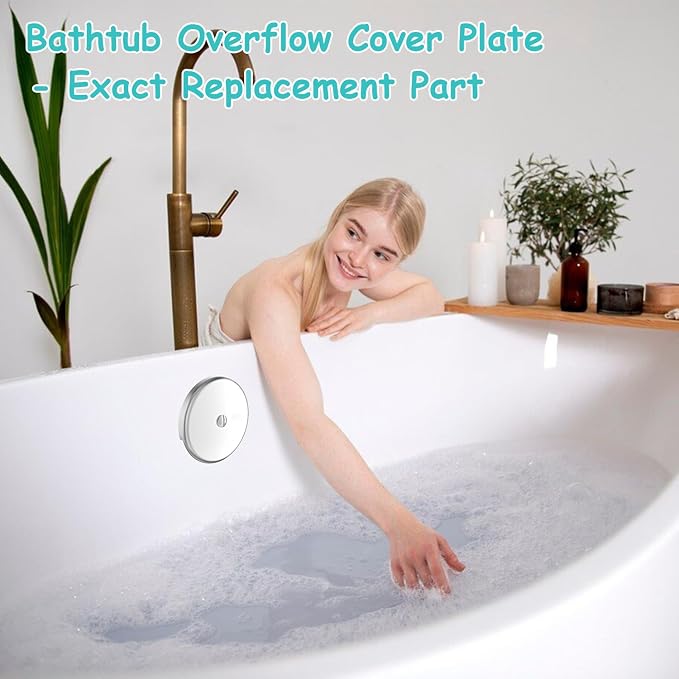 Single Hole Bathtub Drain Cover 1/8", Universal Bathtub Overflow Drain Cover - Image 4