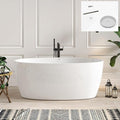 FerdY Tahiti 59" Acrylic Freestanding Bathtub, Elegant Oval Shape Bathtub by FerdY