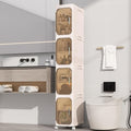 KHNR 4-Tiers Slim Bathroom Storage Cabinet, Foldable Storage Cabinets, Narrow by EnjoyYourLife