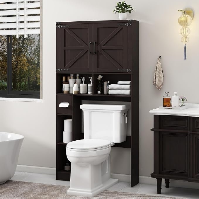 Vabches Over The Toilet Storage Cabinet, Farmhouse Storage Cabinet Over Toilet - Image 6