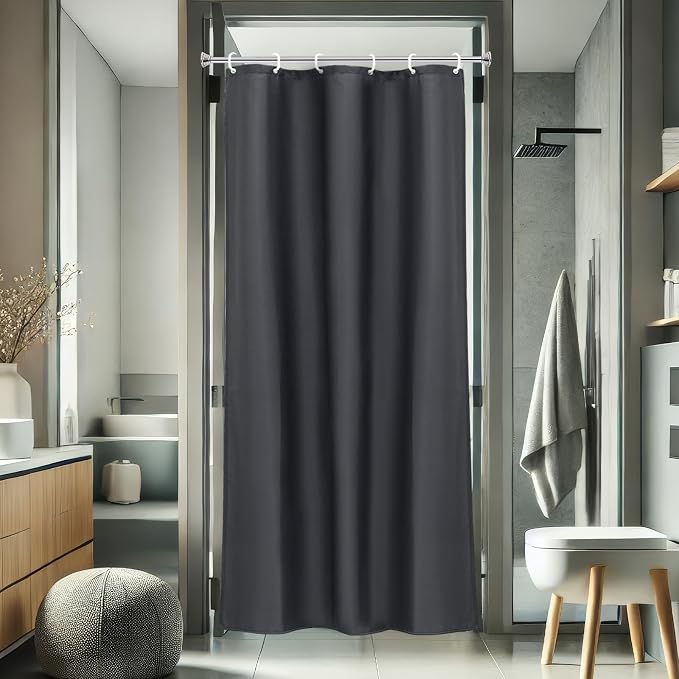 AooHome Stall Shower Curtain 36 Width x 72 Height Inch, Solid Fabric Bathroom by AooHome