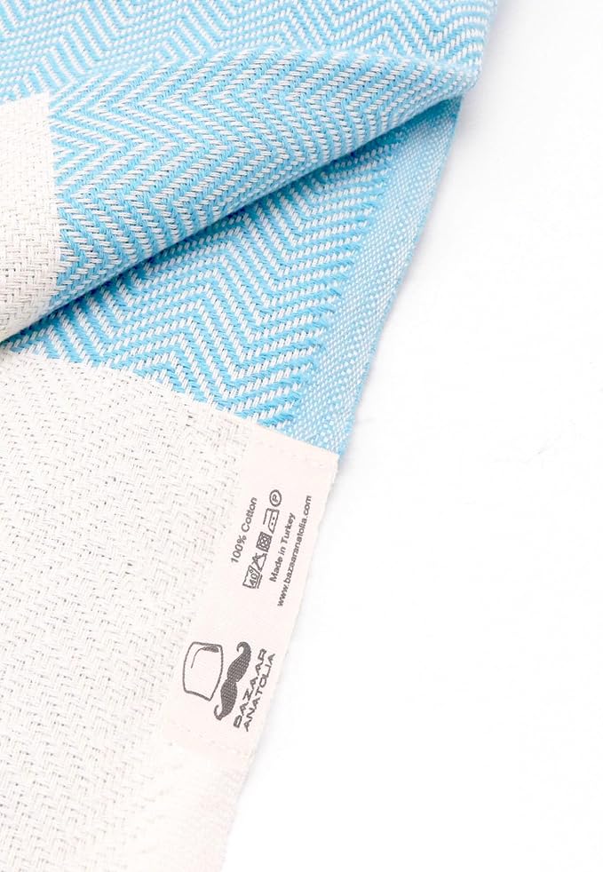 Bazaar Anatolia Turkish Beach Towel 100% Cotton Bath Towels 71x39 Quick Dry - Image 8