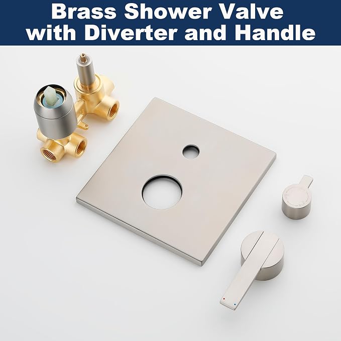 Shower System with Tub Spout, All Metal Bathtub Shower Faucet Set with High - Image 7