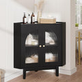 Floor Corner Cabinet with Doors and Shelves, Fluted Storage Cabinet by vividwood