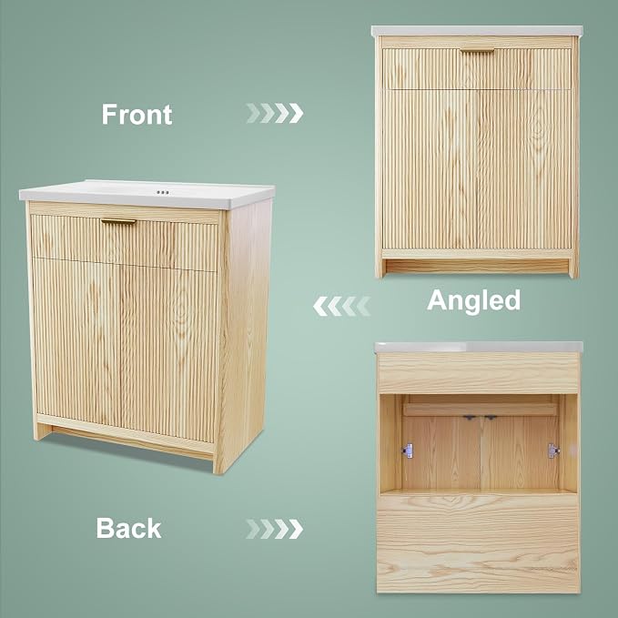 32 Inch Bathroom Vanity with Sink, Bathroom Vanity Cabinet with Single Sink - Image 6