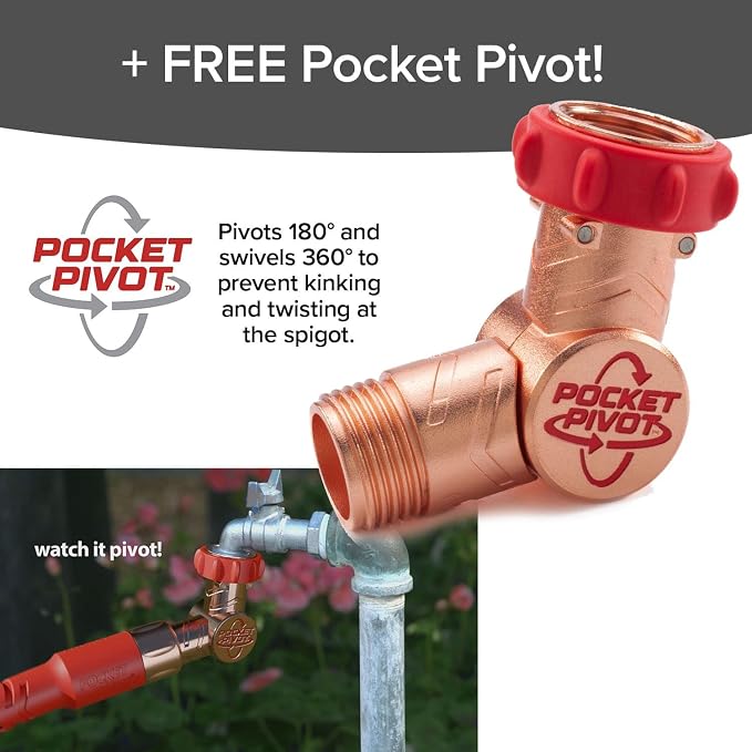 Pocket Hose Copper Head w/New Pocket Pivot Expandable Garden Hose 100FT - Image 11