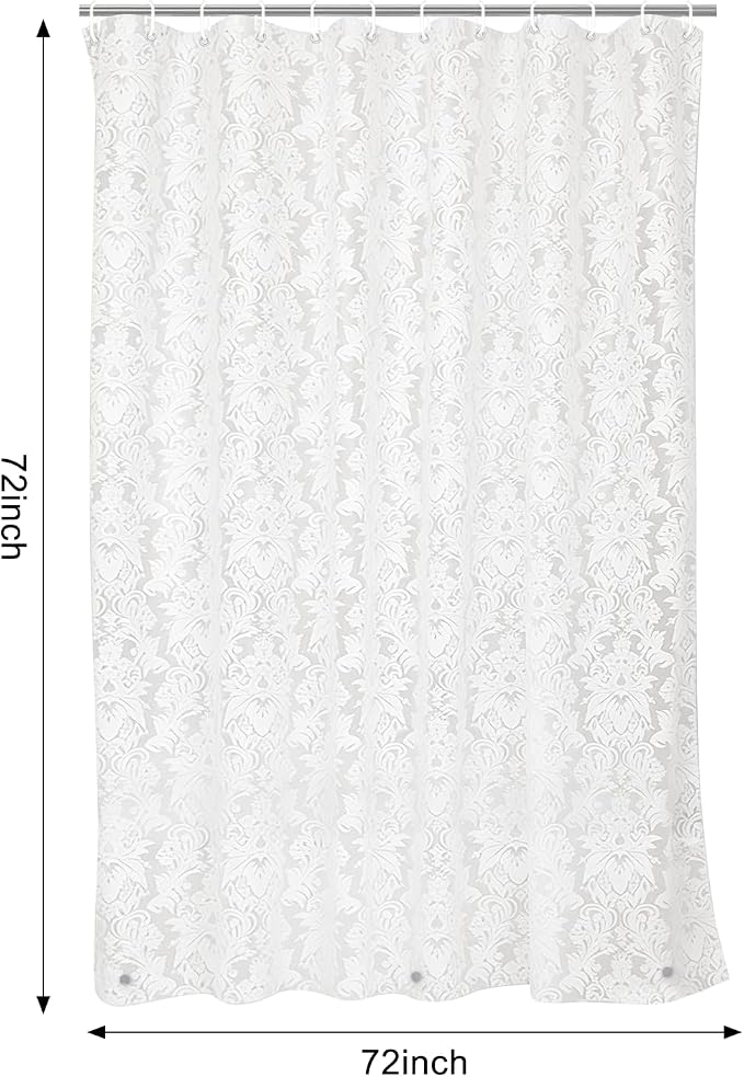 PEVA Shower Curtain, 72 x 72 Water Repellent Premium Bathroom Shower Curtain - Image 2