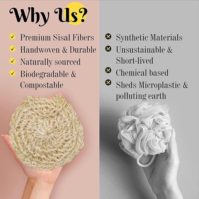 Natural Handwoven Sisal Loofah Body Scrubber - Image 7