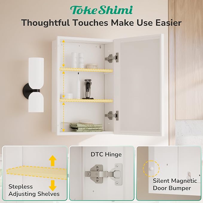 TokeShimi 16 x 24 Recessed Medicine Cabinet - Image 5