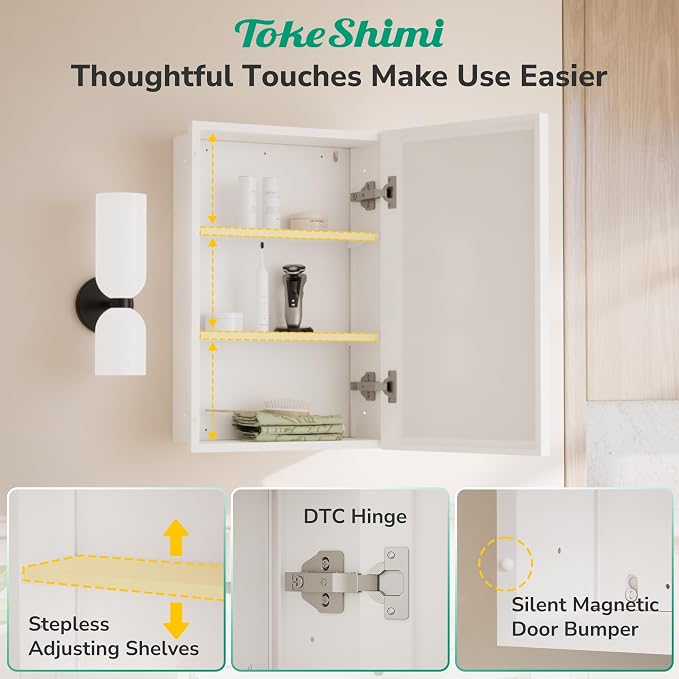 TokeShimi 24x30 Recessed Medicine Cabinet - Image 5