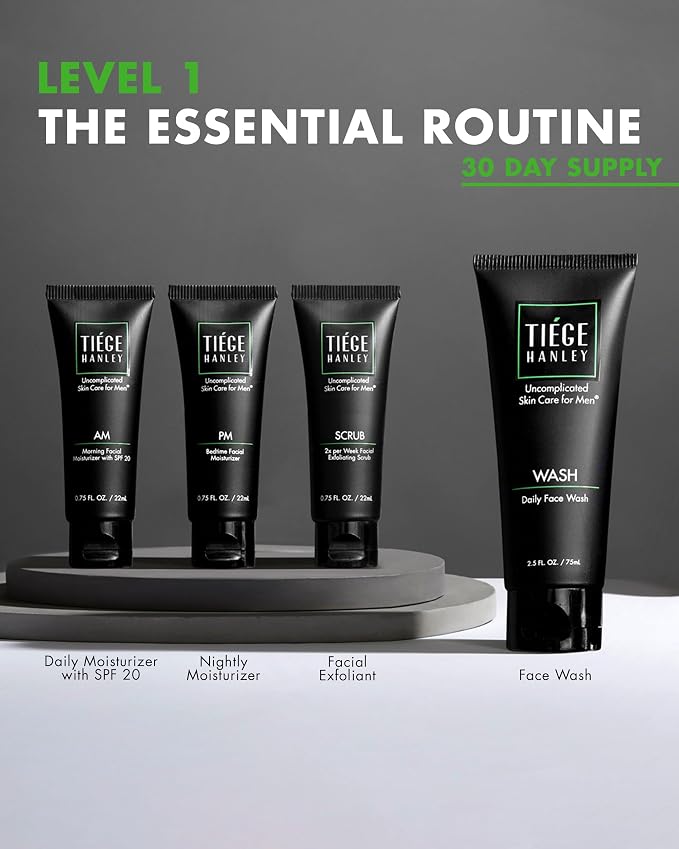 Tiege Hanley Skin Care Set for Men, Essential Routine, System Level 1, Daily - Image 3