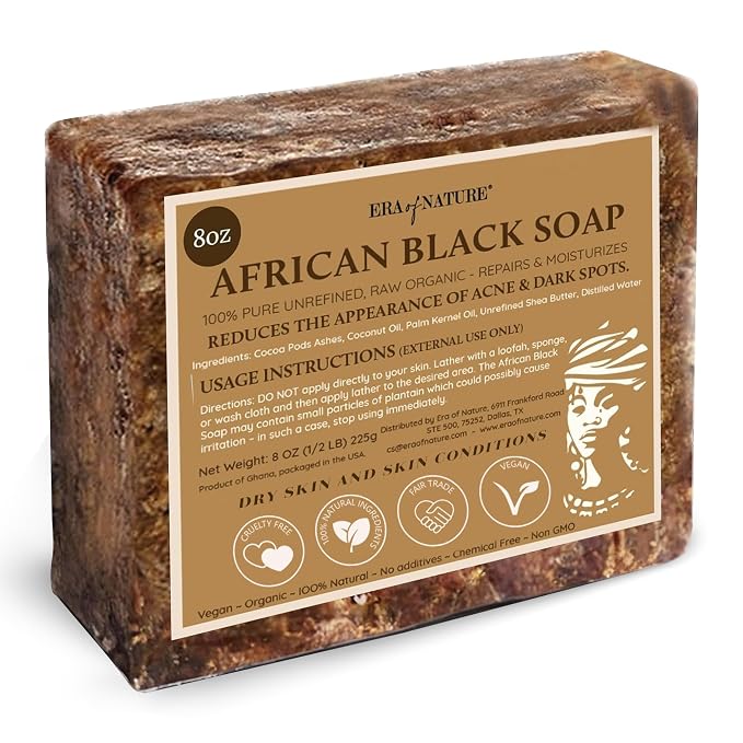 era of nature Best Raw ORGANIC AFRICAN BLACK SOAP, by ERAOFNATURE