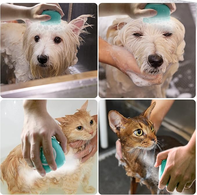 Pet Bath Brush Dog Baths Brush Shampoo Dispenser Soft Silicone Dog Bathing - Image 3