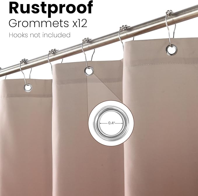 Fabric Shower Curtain, Ombre Burgundy Microfiber Cloth Shower Curtains - Image 4