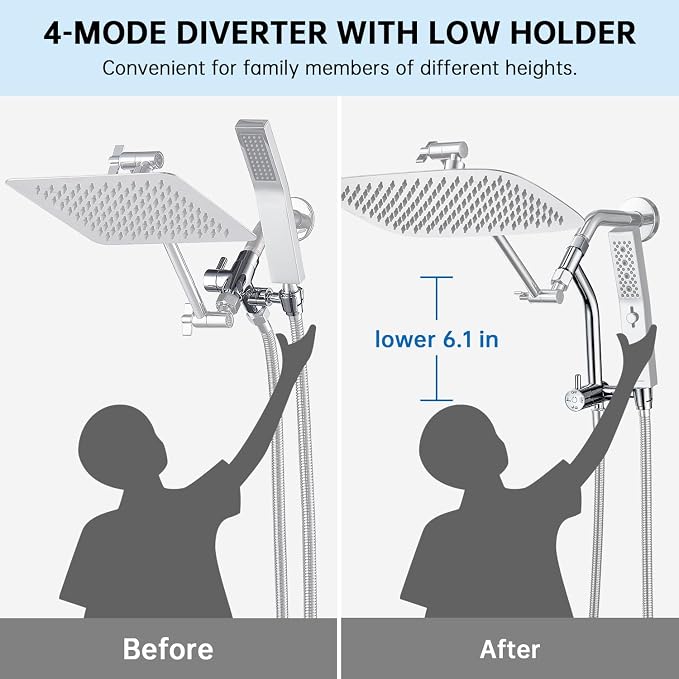 G-Promise All Metal 12 Inch Shower Head - Image 3