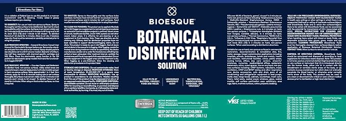 Bioesque Botanical Disinfectant Solution, Heavy Duty Broad-Spectrum Disinfectant - Image 7