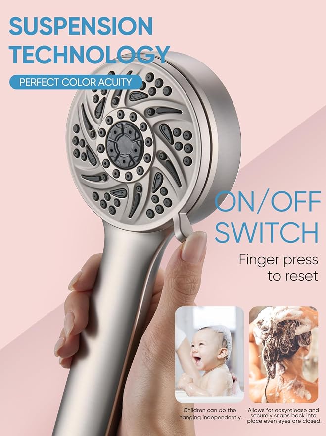 Cobbe High Pressure 3-Way Shower Head Combo, Hand Held Shower & Rain Shower - Image 7