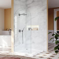 Bathroom Glass Shower Door Panel, 3/8" Thick Clear Tempered Glass Shower Screen by BathStellarMall